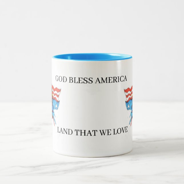 Caneca De Café Em Dois Tons Mug: América Deus abençoe (Centro)