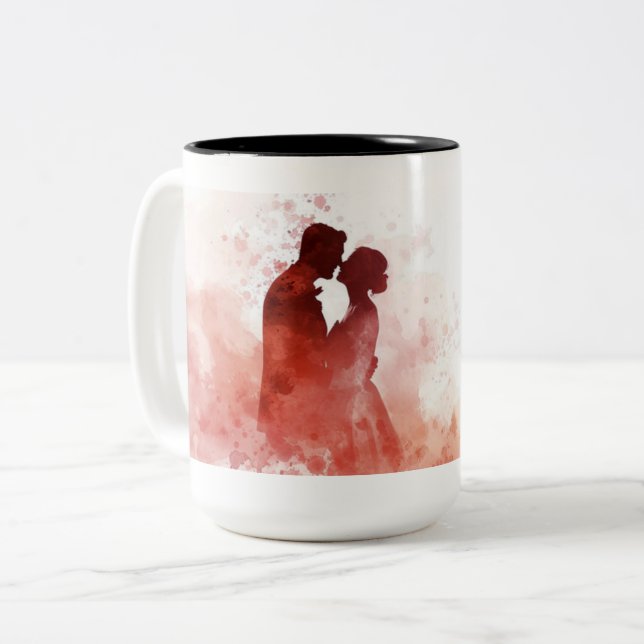 Caneca De Café Em Dois Tons Mug - Aniversário de Casamento (Frente Esquerda)