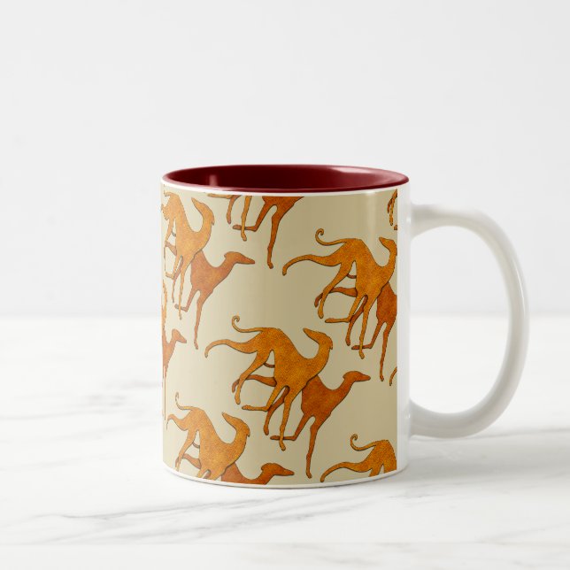 Caneca De Café Em Dois Tons Mug Azawakhs stylisés (Direita)