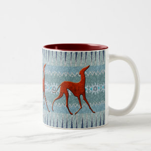 Caneca De Café Em Dois Tons Mug Azawakhs stylisés
