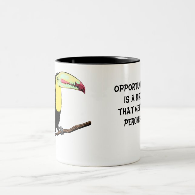 Caneca De Café Em Dois Tons Mug Bird Toucan Editable (Centro)