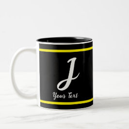 Caneca De Café Em Dois Tons Mug Black com a letra J