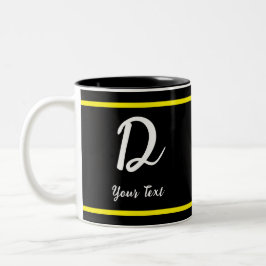 Caneca De Café Em Dois Tons Mug Black com letra D