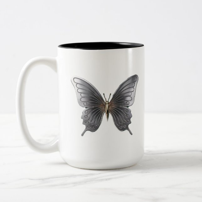 Caneca De Café Em Dois Tons Mug - Borboleta (Esquerda)