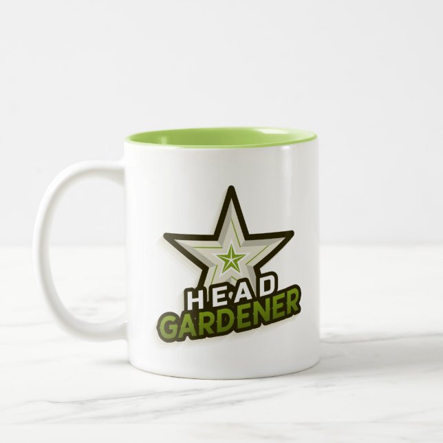 Caneca De Café Em Dois Tons Mug Café Jardineiro Masculino - Verde (Esquerda)