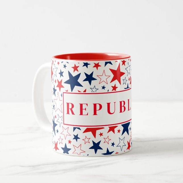 Caneca De Café Em Dois Tons Mug Café Republicano (Frente Esquerda)