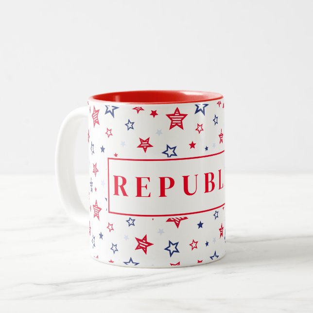 Caneca De Café Em Dois Tons Mug Café Republicano (Frente Esquerda)