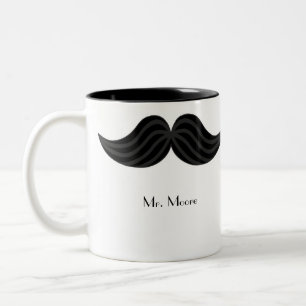 Caneca De Café Em Dois Tons Mug canhoto de bigode