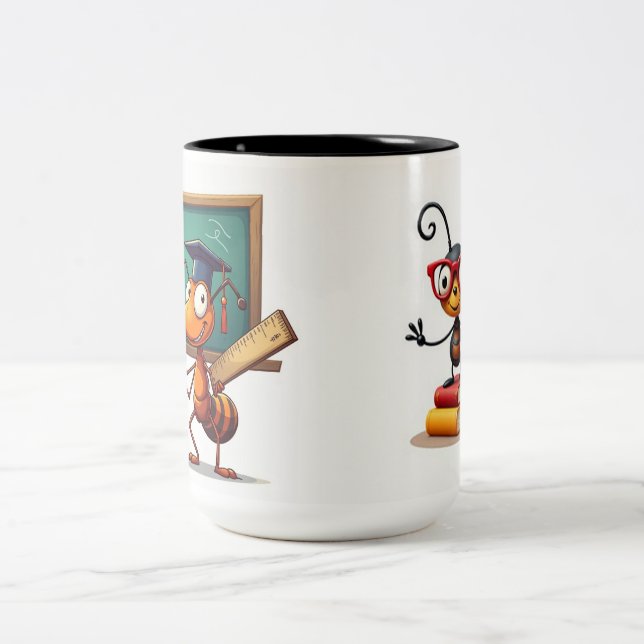 Caneca De Café Em Dois Tons Mug Cartoon Ant (Centro)
