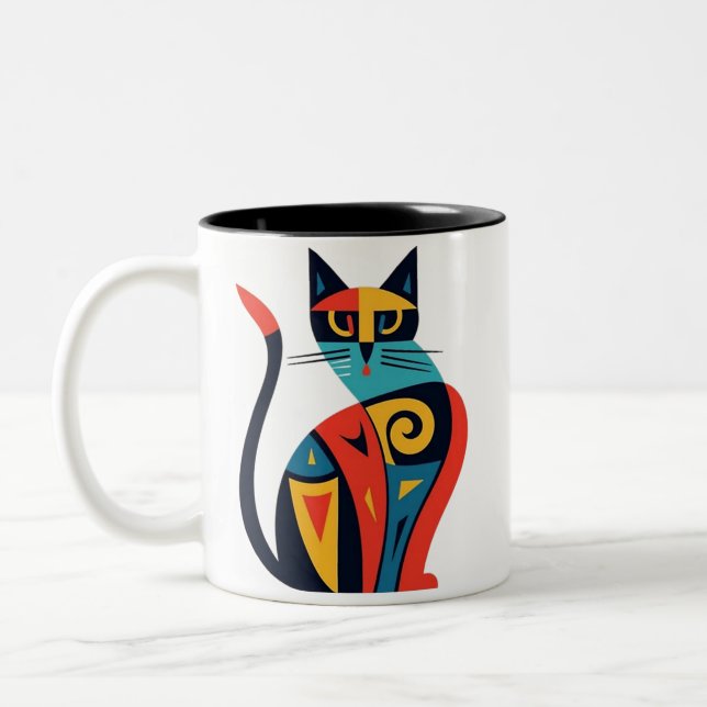 Caneca De Café Em Dois Tons mug cat (Esquerda)