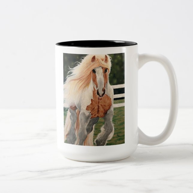 Caneca De Café Em Dois Tons Mug "Cavalo Selvagem" (Direita)