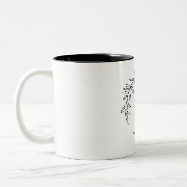 Caneca De Café Em Dois Tons Mug com alfabeto A (Esquerda)