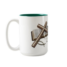 MUG COM CRUZ E     BIBLEGREEN E BRANCO