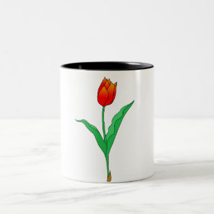 Caneca De Café Em Dois Tons Mug com design de tulipa