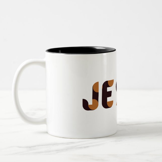 Caneca De Café Em Dois Tons Mug com Jesus ou Je Suis design (Esquerda)