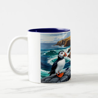 Caneca De Café Em Dois Tons Mug com Puffins Islandeses