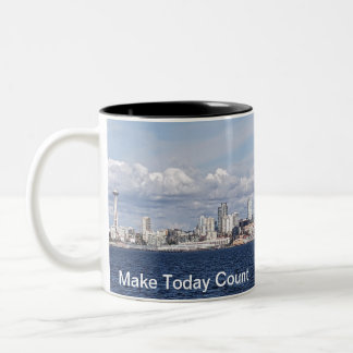 Caneca De Café Em Dois Tons Mug com Seattle Skyline e Make Today Count