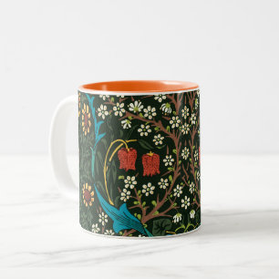 CANECA DE CAFÉ EM DOIS TONS MUG COM WILLIAM MORRIS "TULIPS" DESIGN