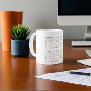 Caneca De Café Em Dois Tons Mug corporativo com Blueprint