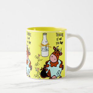 Caneca De Café Em Dois Tons Mug Cow Amarelo