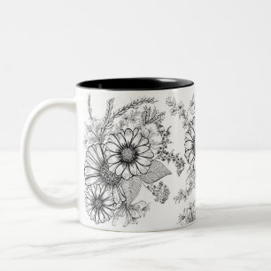 Caneca De Café Em Dois Tons Mug Daisy Floral 
