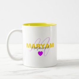Caneca De Café Em Dois Tons Mug de Amor Familiar com Nome e Cota Inicial e Mod
