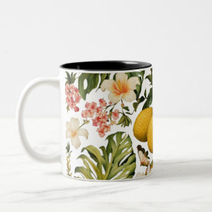 Caneca De Café Em Dois Tons Mug de Aquarela de Fruta Vibrante - Desi de dois t