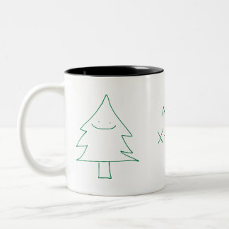 Caneca De Café Em Dois Tons Mug de árvore de Natal