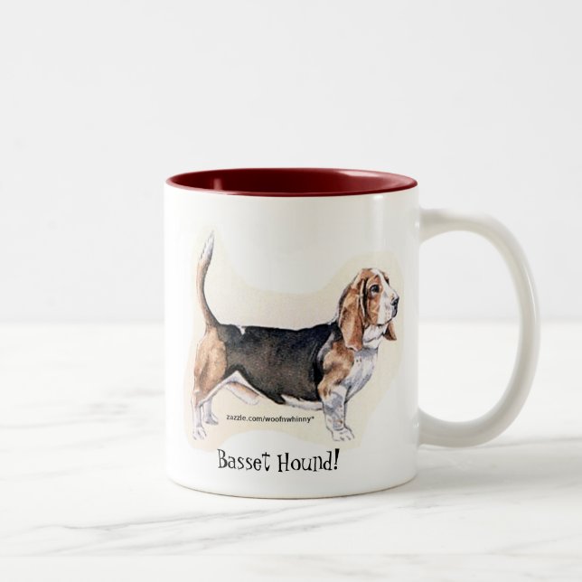 Caneca De Café Em Dois Tons Mug de Caça-Basset (Direita)
