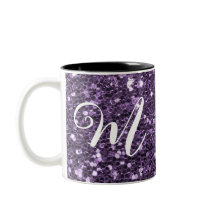 Mug De Café Com Duas Toneladas De Brilho Roxo Pers