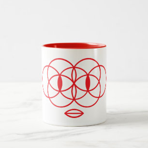 Caneca De Café Em Dois Tons Mug de café com face geométrica