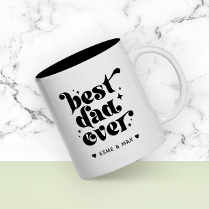 Caneca De Café Em Dois Tons Mug de café de Pai personalizado com nomes para cr