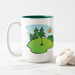 Caneca De Café Em Dois Tons Mug de café do clube de golfe personalizado