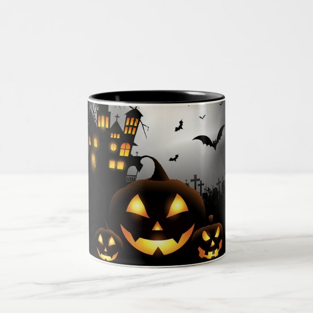 Caneca De Café Em Dois Tons Mug De Café Halloween (Centro)