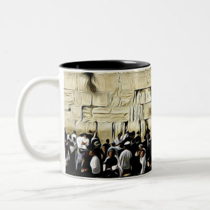 Caneca De Café Em Dois Tons Mug de café judeu em Jerusalém Ocidental