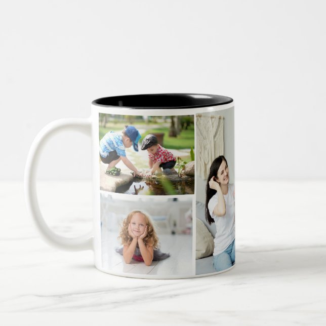 Caneca De Café Em Dois Tons Mug de Café Personalizado, Adicione suas Fotografi (Esquerda)