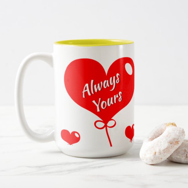 Caneca De Café Em Dois Tons Mug De Café Personalizado Para Meu Namorada (Com Donut)