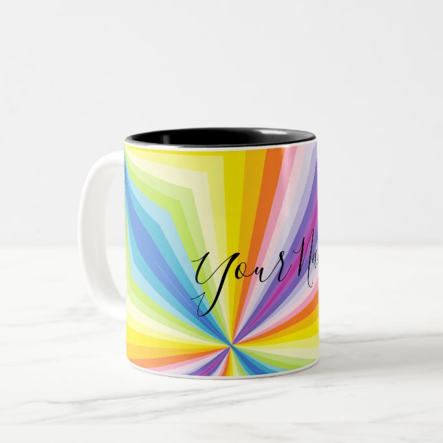 Caneca De Café Em Dois Tons Mug de Café Personalizado - Psicodélico - HAMbyWG (Frente Esquerda)