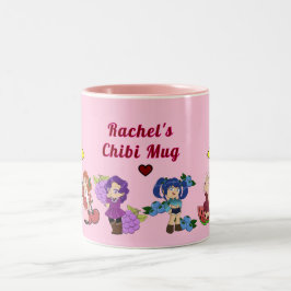 Caneca De Café Em Dois Tons Mug de Caracteres de Fruta do Chibi Personalizado