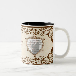 Caneca De Café Em Dois Tons Mug de Casamento de Borboleta Elegante
