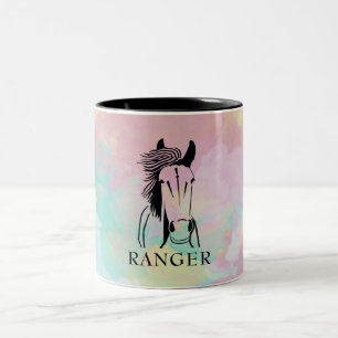 Caneca De Café Em Dois Tons Mug de Cavalo Artístico Personalizável