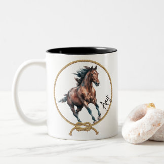Caneca De Café Em Dois Tons Mug de Cavalo Personalizado
