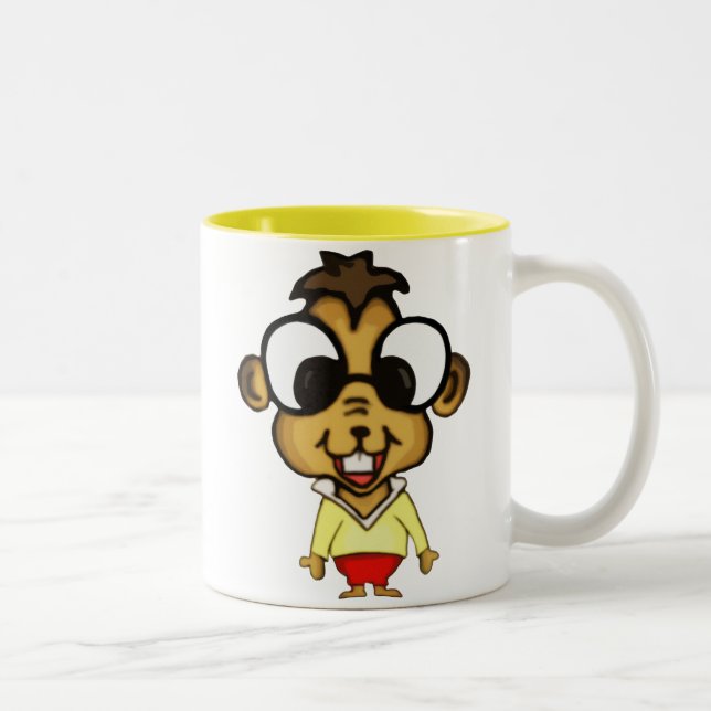 Caneca De Café Em Dois Tons Mug De Chipmunk Myopic (Direita)