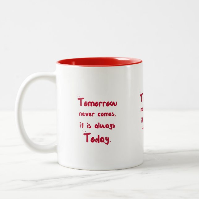 Caneca De Café Em Dois Tons Mug de citação motivacional - Winspira (Esquerda)