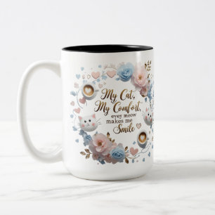 Caneca De Café Em Dois Tons Mug De Conforto De Gato De Dois Toneladas - Coraçã