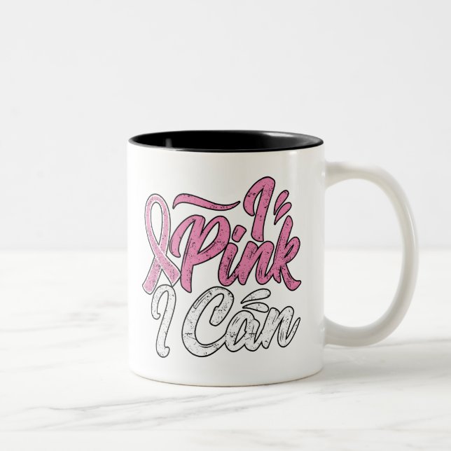 Caneca De Café Em Dois Tons Mug de Consciência do Cancer da Mama (Direita)