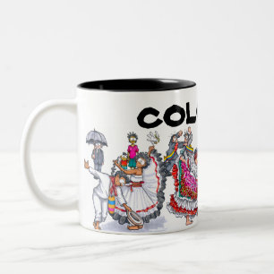 Caneca De Café Em Dois Tons Mug de diversidade colombiana