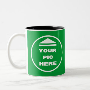 Caneca De Café Em Dois Tons Mug de dois tons - Adicione sua imagem 11 oz verme