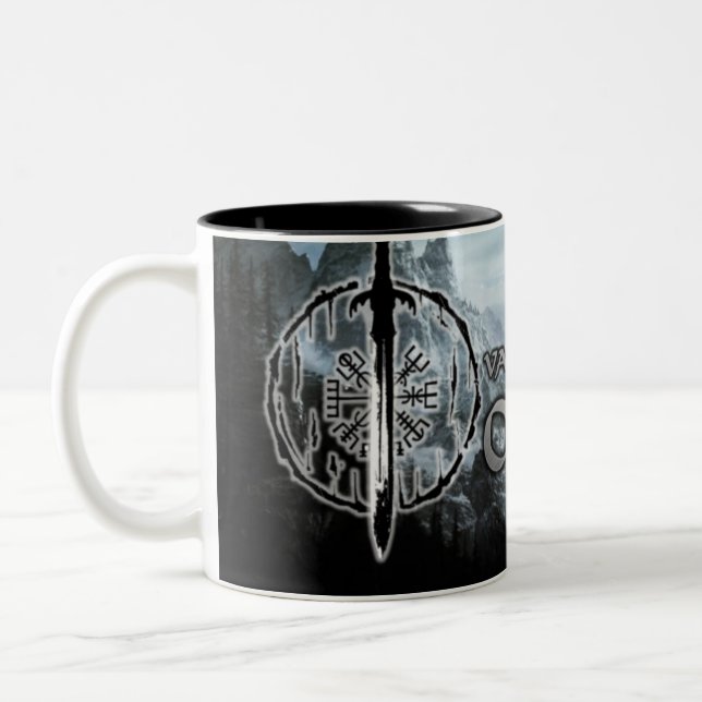 Caneca De Café Em Dois Tons Mug De Dois Tons, Valhalla Oliver | Rune (Esquerda)