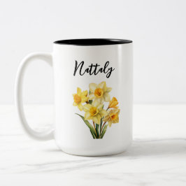 Caneca De Café Em Dois Tons Mug de Flor de Nascimento Personalizado - março